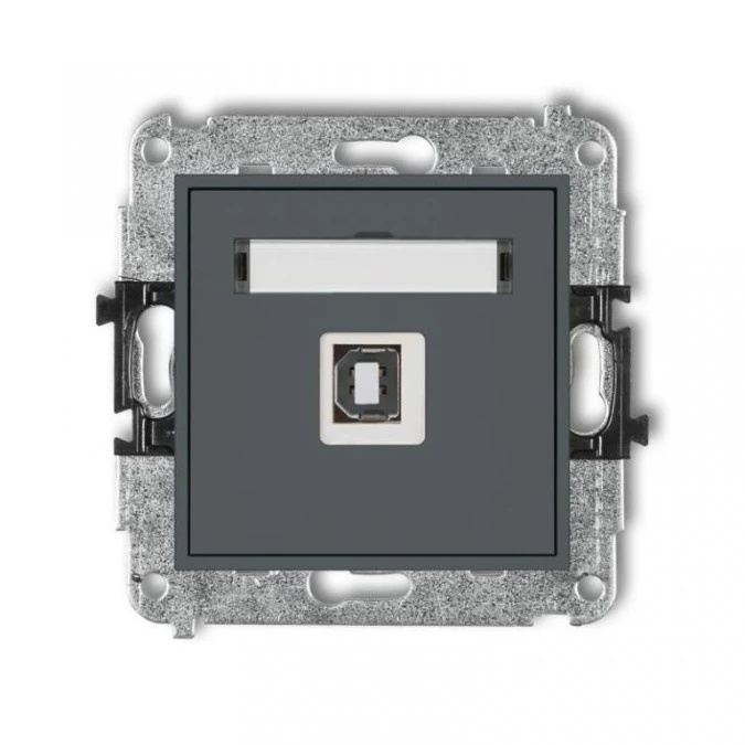MINI Gniazdo pojedyncze USB‑AB 2.0 grafitowy mat 28MGUSB‑3 - obrazek 1