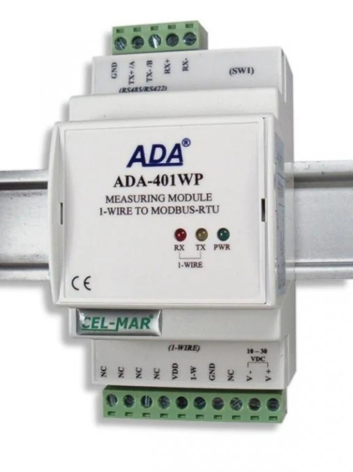 Moduł pomiarowy 1‑WIRE na MODBUS‑RTU ADA‑401WP‑1‑23 - obrazek 1