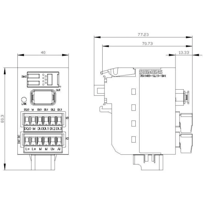 Moduł interfejsowy failsafe Profinet 1DQ 4DI 1AI 24V DC przył śrubowe montaż tablicowy SIRIUS ACT 3SU1400‑1LL10‑1BA1 - obrazek 2