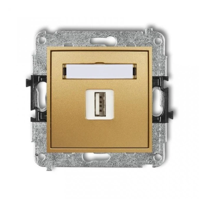 MINI Gniazdo pojedyncze USB‑AA 2.0 złoty 29MGUSB‑1 - obrazek 1