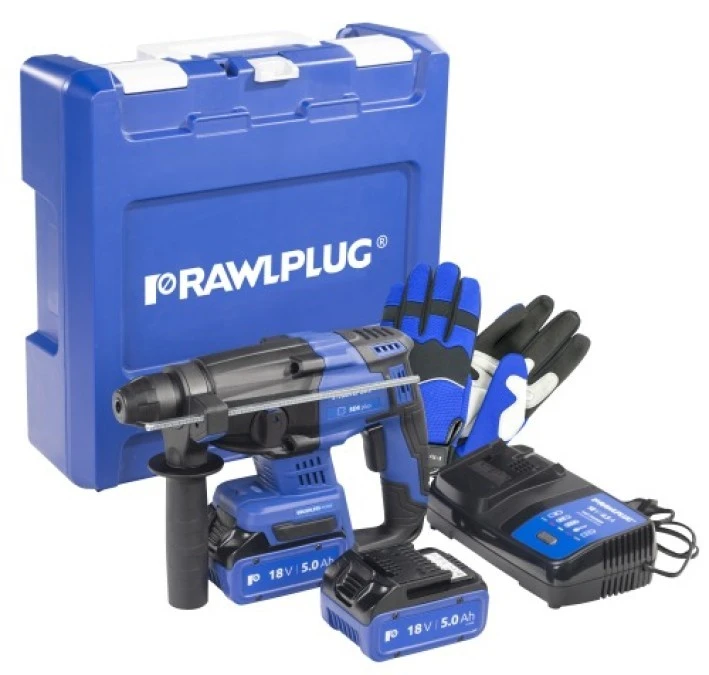 Młotowiertarka SDS plus 18 V RawlHAMMER R‑PRH18‑XL2 20 mm 2,0 J /2 akumulatory 5,0 Ah, ładowarka 6,5 A, walizka – 1 szt./ - obrazek 2