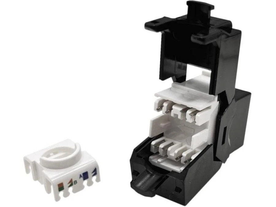 Moduł keystone RJ45 beznarzędziowy UTP kat.5E, SLIM, kolor czarny ALANTEC - obrazek 2