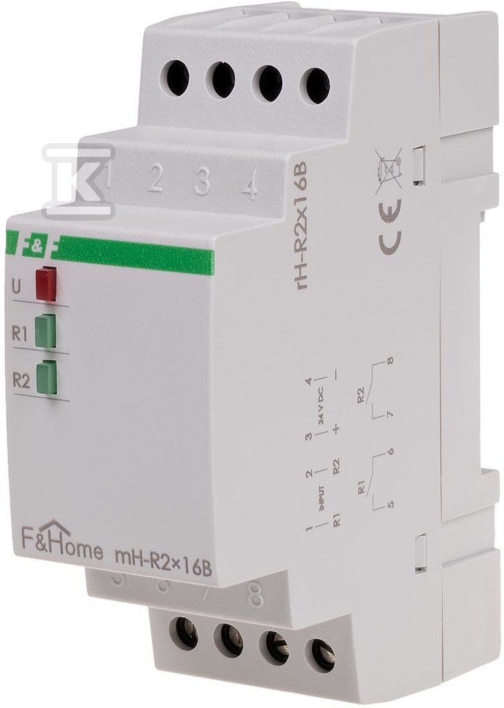 Moduł przekaźników (2 szt 16A) mH-R2x16 MH-R2-16A - obrazek 2