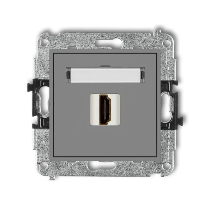 MINI Mechanizm gniazda pojedynczego HDMI 2.0 szary mat 27MHDMI‑3 - obrazek 1