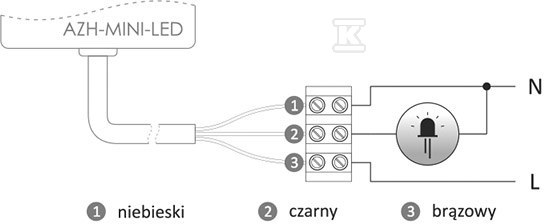 Automat zmierzchowy AZH-MINI-LED z wewnętrznym czujnikiem światłoczułym do załączania oświetlenia LED - obrazek 2