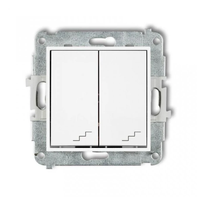 MINI Mechanizm łącznika podwójnego schodowego biały mat 25MWP‑33 - obrazek 1