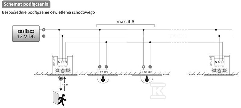 Laserowy czujnik odległości DRL-12-9 antracyt, pełniący funkcję czujnika ruchu - obrazek 2