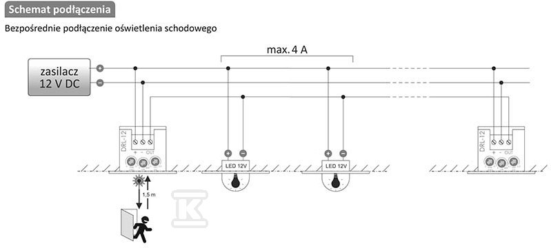 Laserowy czujnik odległości DRL-12-1 biały, pełniący funkcję czujnika ruchu - obrazek 2