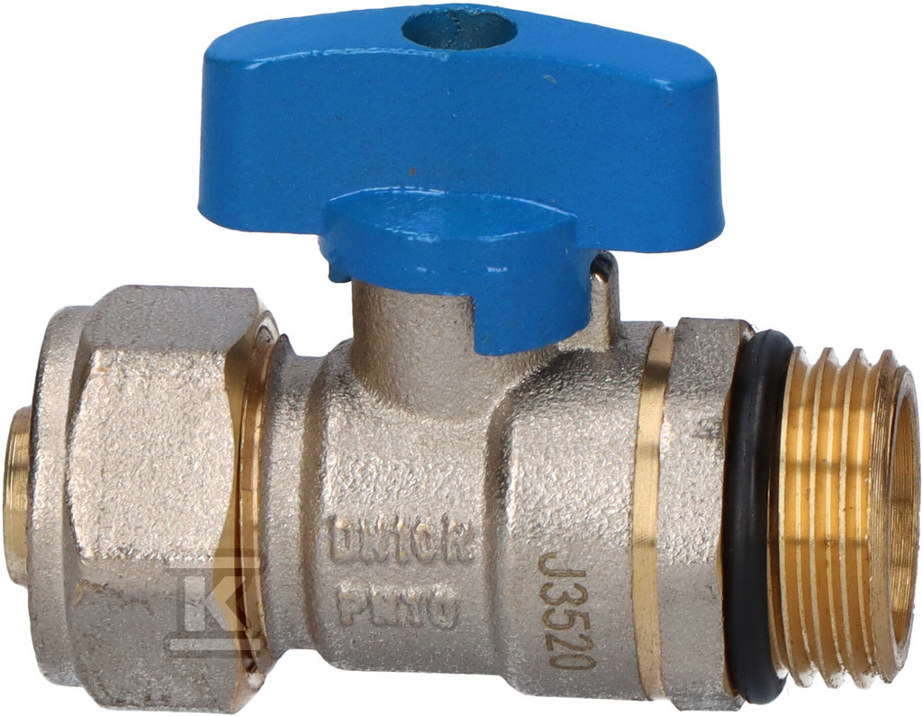 Kurek kulowy do rur wielowarstwowych 16x2mm, wkrętny, niebieski uchwyt, 1/2 cala, F-Comfort KNPEX16-BH - obrazek 2