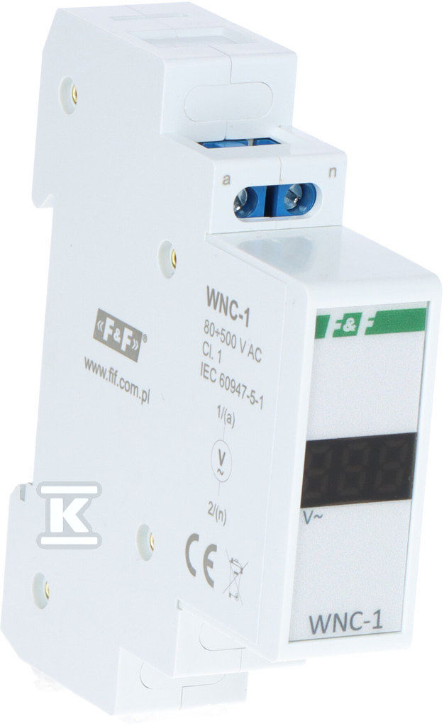 Modułowy wskaźnik napięcia - 1 fazowy LCD WNC-1 - obrazek 1