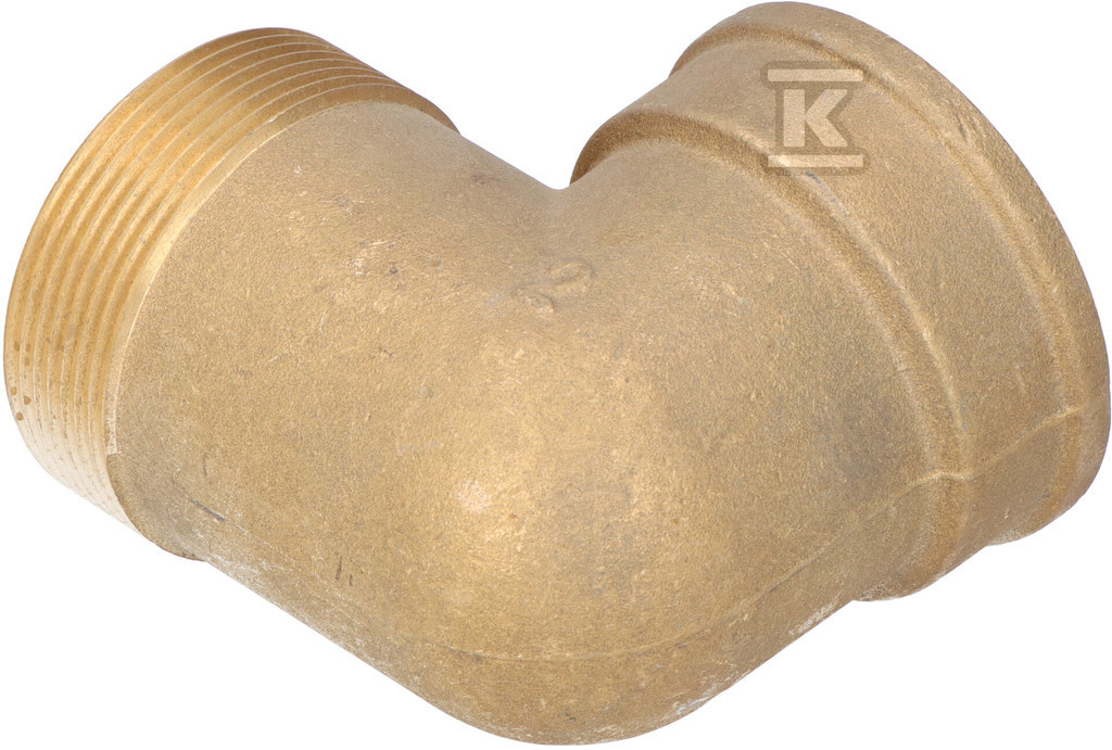 Kolanko mosiężne 2" nakrętno-wkrętne żółte K15Z - obrazek 2