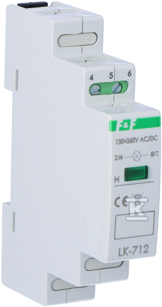 Lampka sygnalizacyjna LK-712 G 1xLED zielona, Un=130÷260V AC/DC LK-712G-130-260V - obrazek 1