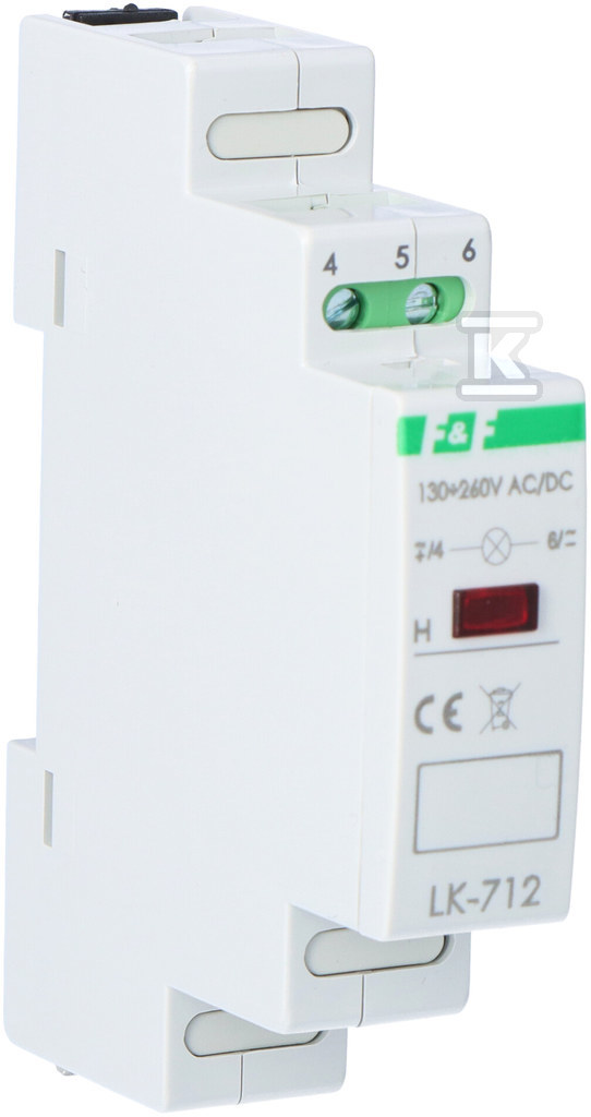Lampka sygnalizacyjna LK-712 R 1xLED czerw., Un=130÷260V AC/DC LK-712R-130-260V - obrazek 1