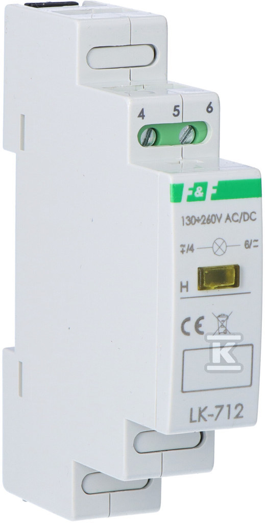 Lampka sygnalizacyjna LK-712 Y 1xLED żółta, Un=130÷260V AC/DC LK-712Y-130-260V - obrazek 1