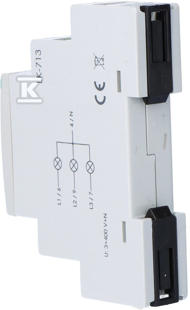 Lampka kontrolna zasilania LK-713 R, 3xLED czerwona, 3x230V+N, 1 moduł LK-713R - obrazek 3