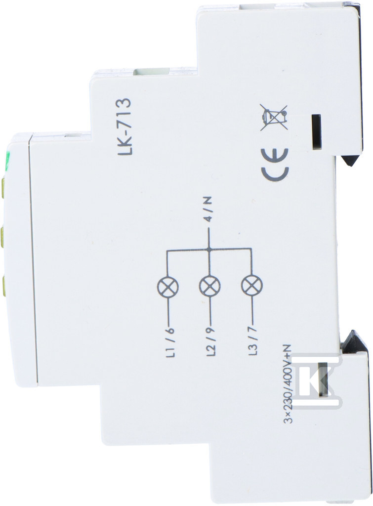 Lampka kontrolna zasilania LK-713 Y, 3xLED żółta, 3x230V+N, 1 moduł LK-713Y - obrazek 2