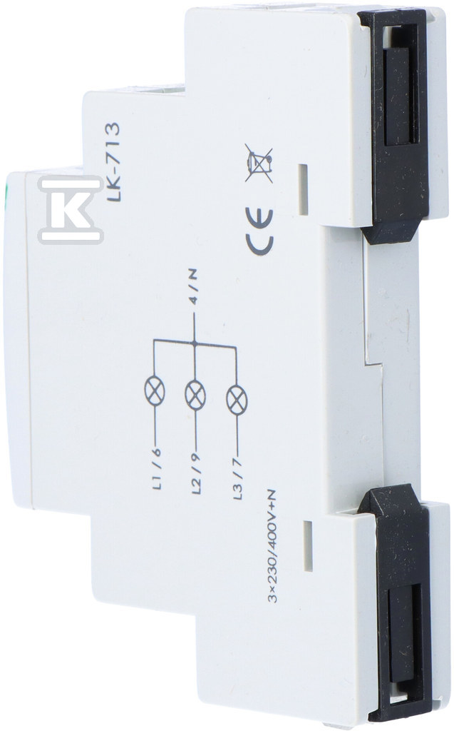 Lampka kontrolna zasilania LK-713 Y, 3xLED żółta, 3x230V+N, 1 moduł LK-713Y - obrazek 3
