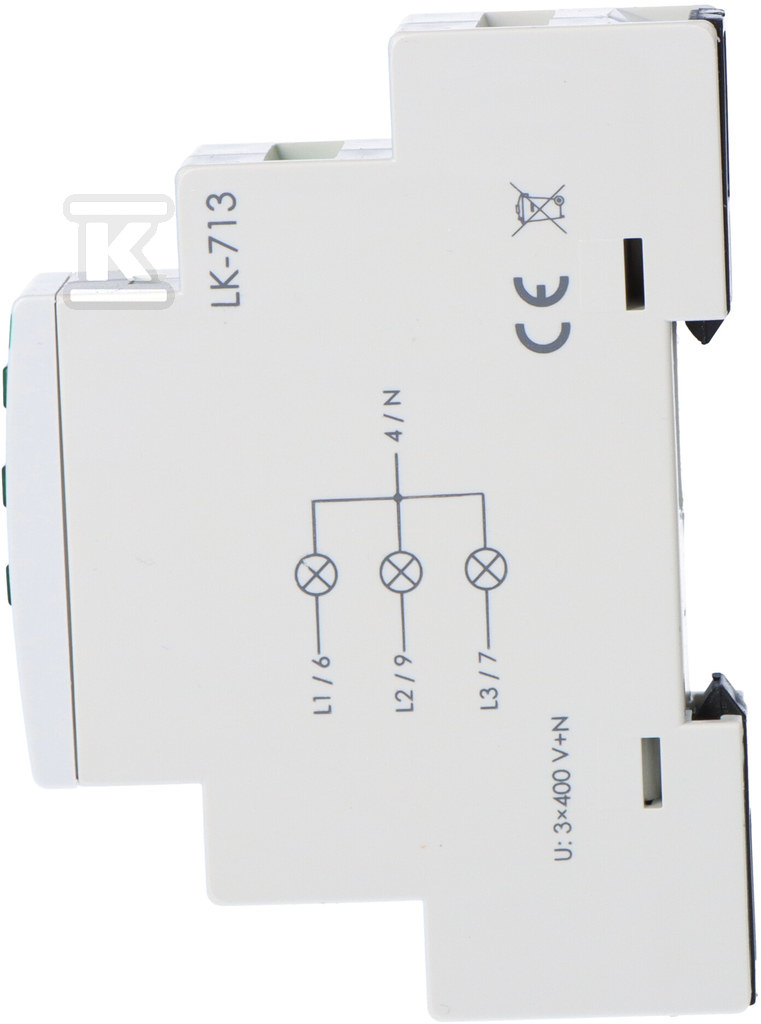 Lampka kontrolna zasilania LK-713 G, 3xLED zielona, 3x230V+N, 1 moduł LK-713G - obrazek 2