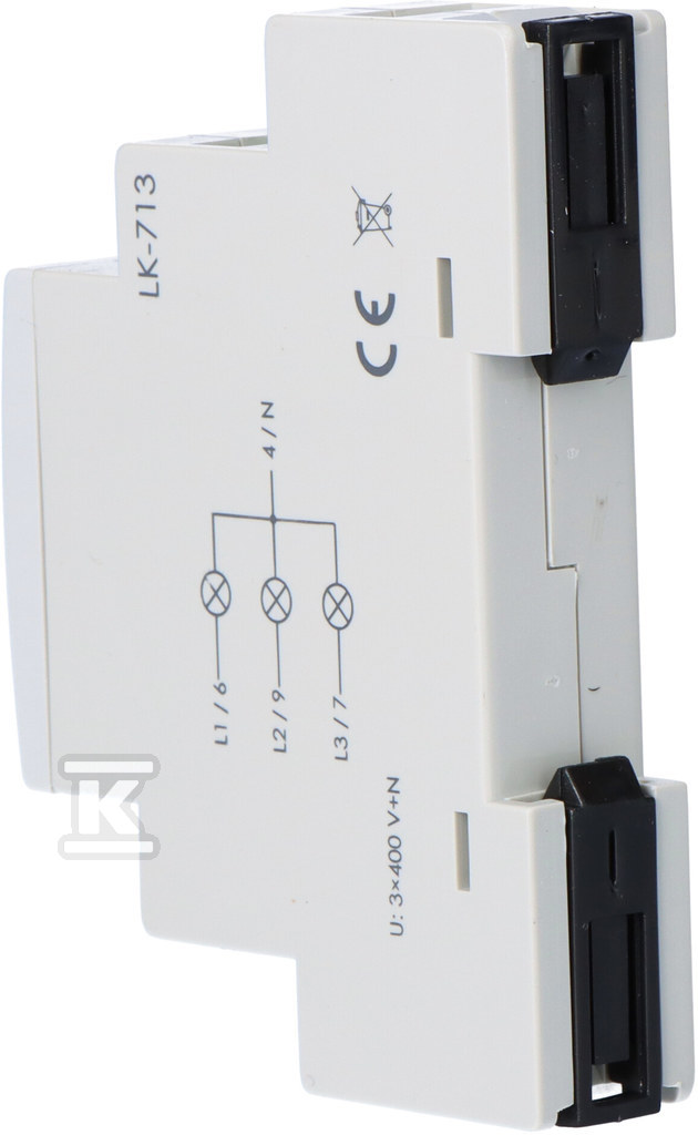 Lampka kontrolna zasilania LK-713 G, 3xLED zielona, 3x230V+N, 1 moduł LK-713G - obrazek 3