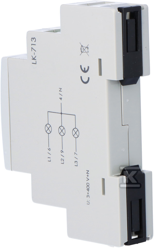 Lampka kontrolna zasilania LK-713 K, 3xLED, zielona, czerwona, żółta, 3x230V+N, 1 moduł LK-713K - obrazek 3