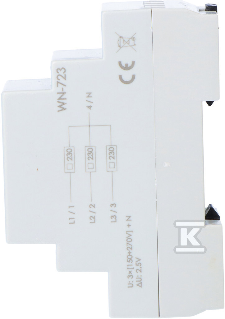 Wskaźnik napięcia WN-723 trójfazowy, zakres: 3x200÷250V, 2 moduły - obrazek 2