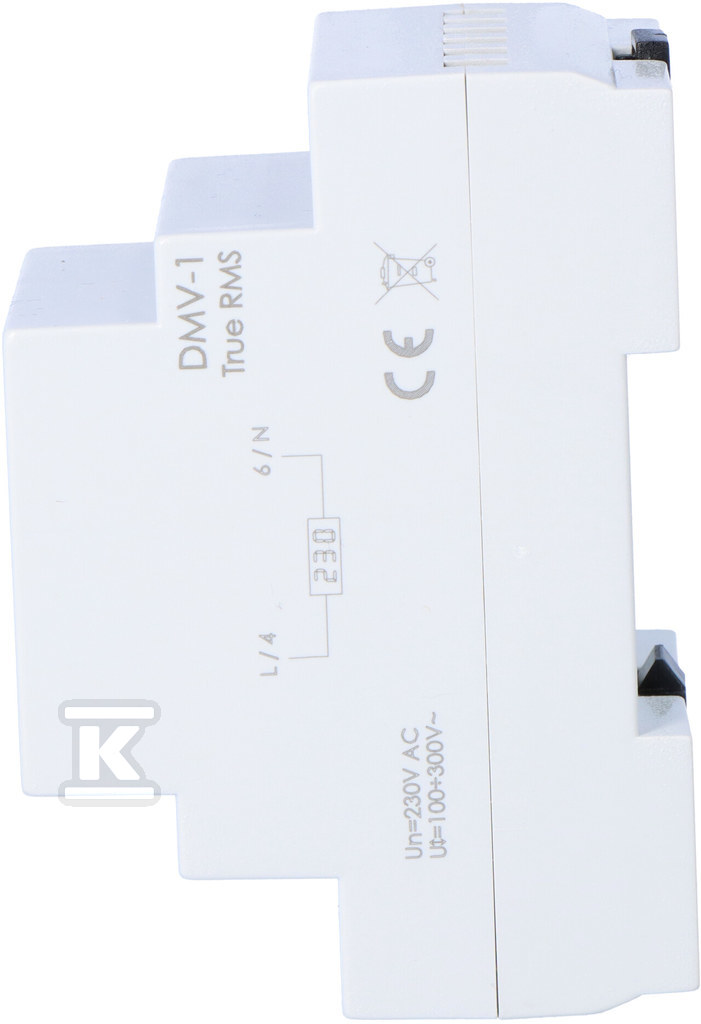 Cyfrowy wskaźnik napięcia, jednofazowy DMV-1 true RMS zakres wskazań 100÷300V 3 moduły DMV1RMS - obrazek 2