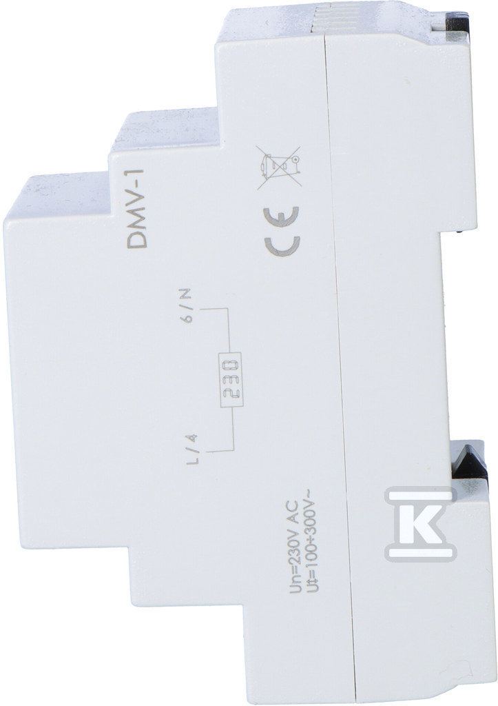 Lampka sygnalizacyjna zasilania-dustanowa DMV-1 Cyfrowy wskaźnik napięcia jednofazowy zakres wskazań 100÷300V 3 moduły - obrazek 3
