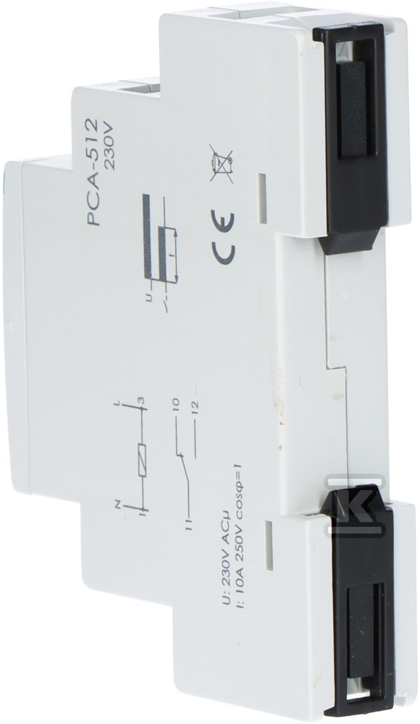 Przekaźnik czasowy PCA-512 jednofunkcyjny - awersyjny (opóźnione rozłączanie), styk: 1P, U=230V, I=10A, 1 moduł - obrazek 3