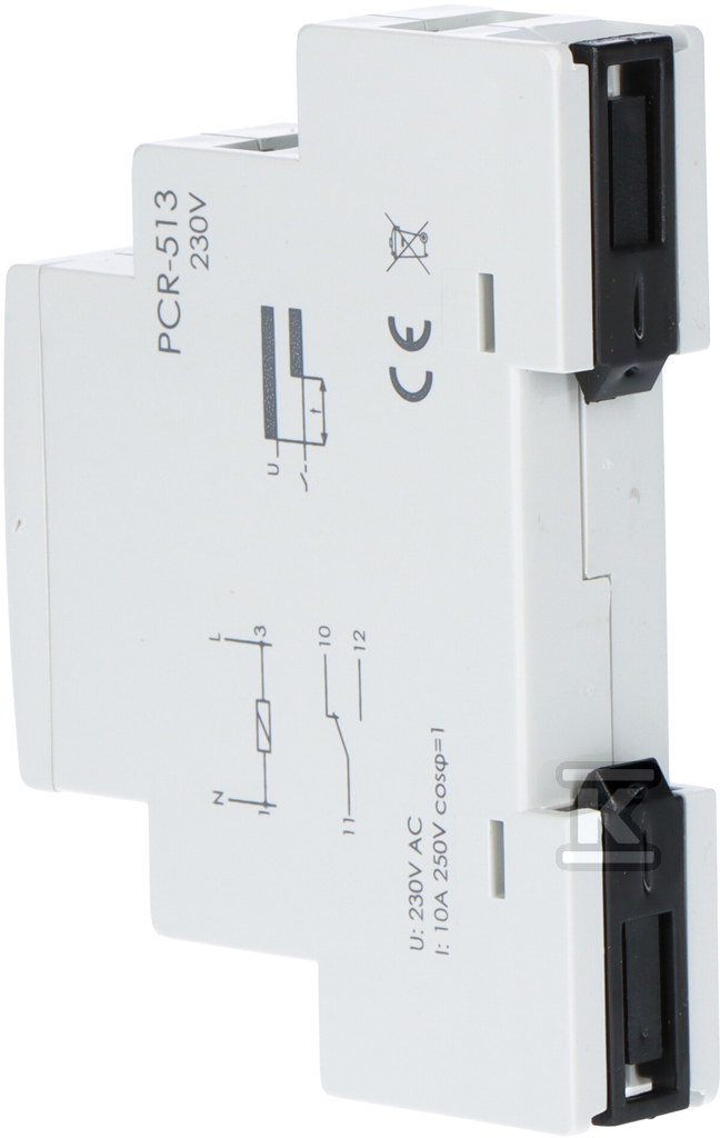 Przekaźnik czasowy PCR-513 jednofunkcyjny-rewersyjny(opóźnione załączanie), styki: 1P, U=230V, I=10A, 1 moduł - obrazek 3