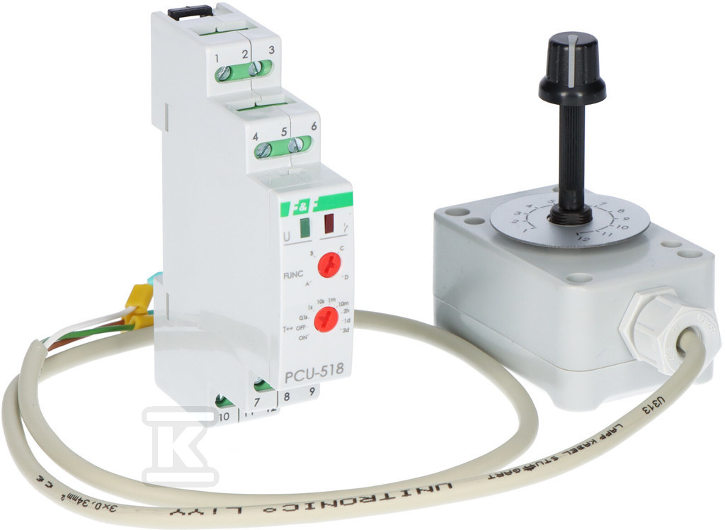 Przekaźnik czasowy PCU-518 z zewnętrznym potencjometrem nastawy czasu PCU-518DUO - obrazek 1