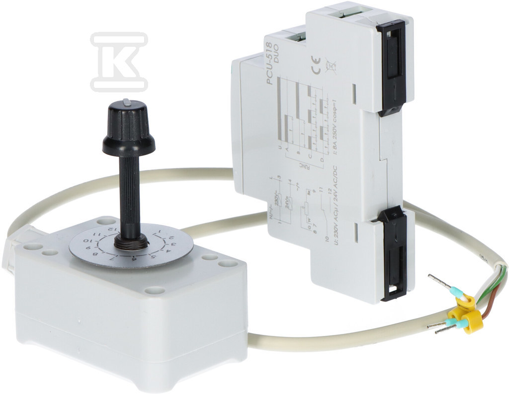 Przekaźnik czasowy PCU-518 z zewnętrznym potencjometrem nastawy czasu PCU-518DUO - obrazek 2