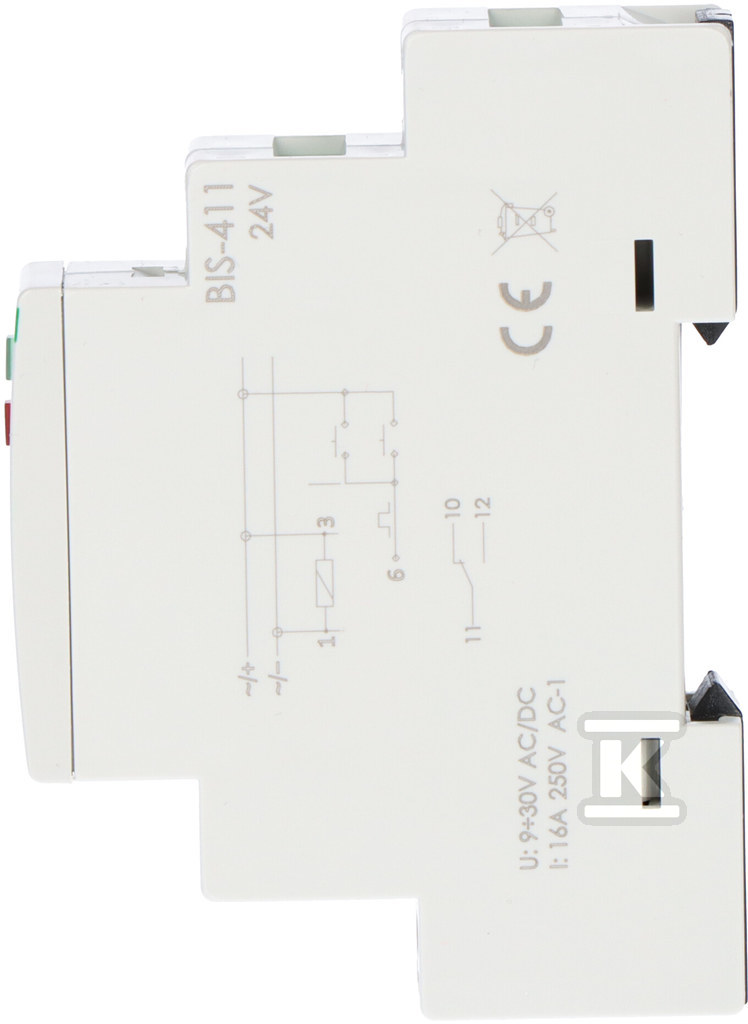 Przekaźnik bistabilny 24V, montaż na szynie DIN BIS-411-24V - obrazek 2