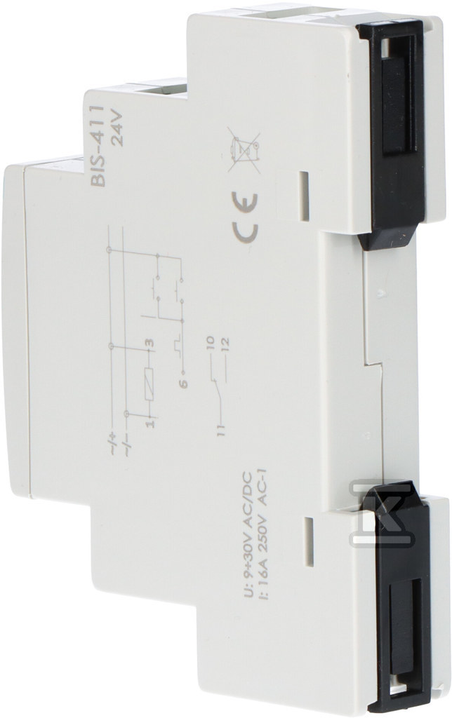 Przekaźnik bistabilny 24V, montaż na szynie DIN BIS-411-24V - obrazek 3