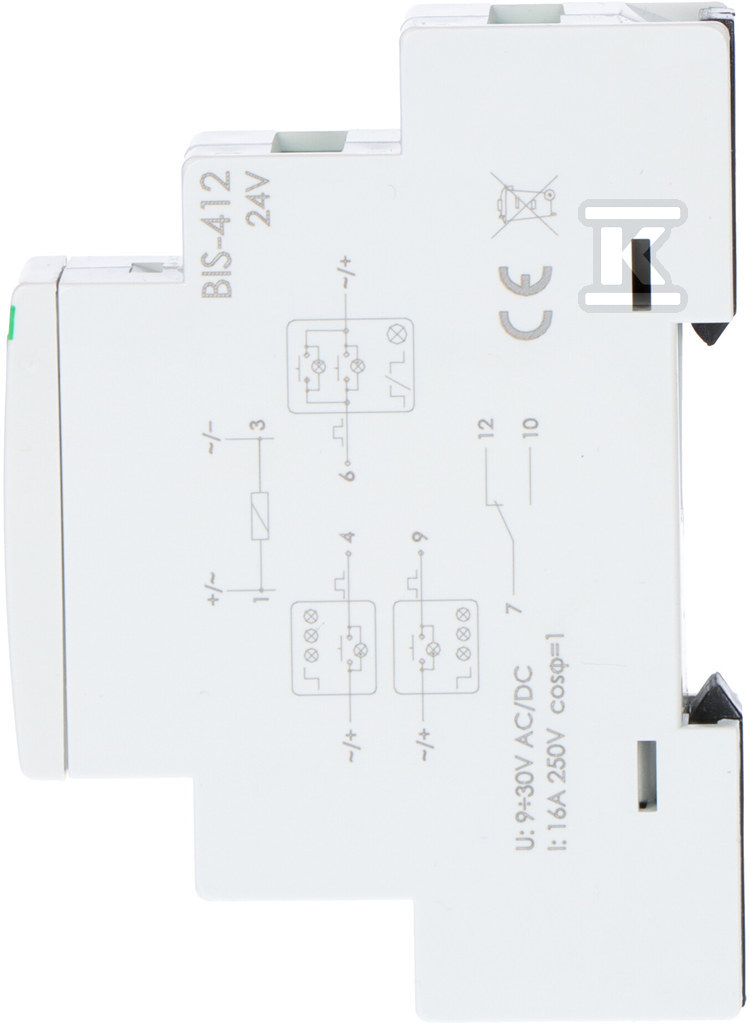 Przekaźnik bistabilny grupowy U=24AC/DC BIS-412-24V - obrazek 2
