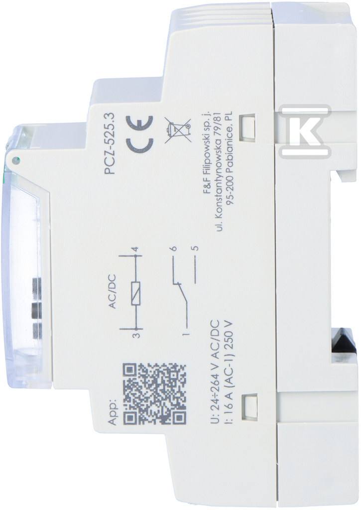 Zegar sterujący programowalny PCZ-525.3 astronomiczny z przerwą nocną, NFC, styki: 1P, I=16A, 24÷264V AC/DC, 2 moduły - obrazek 2