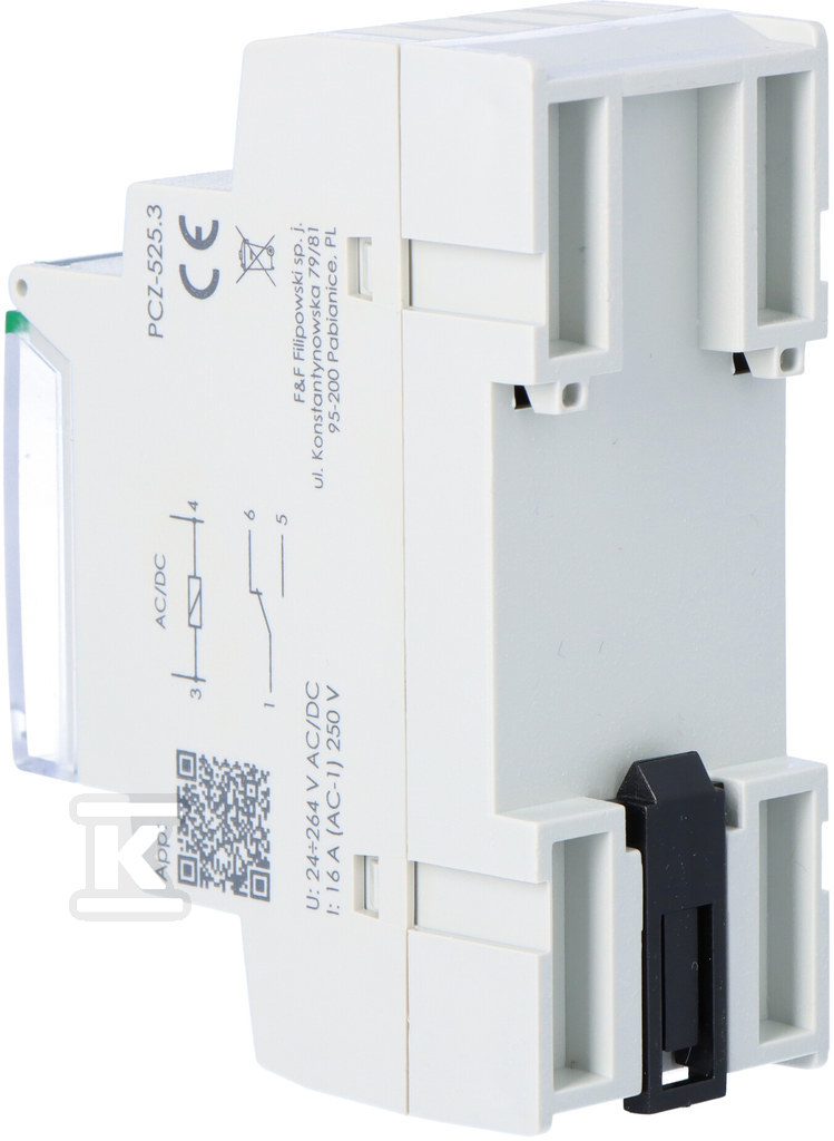 Zegar sterujący programowalny PCZ-525.3 astronomiczny z przerwą nocną, NFC, styki: 1P, I=16A, 24÷264V AC/DC, 2 moduły - obrazek 3