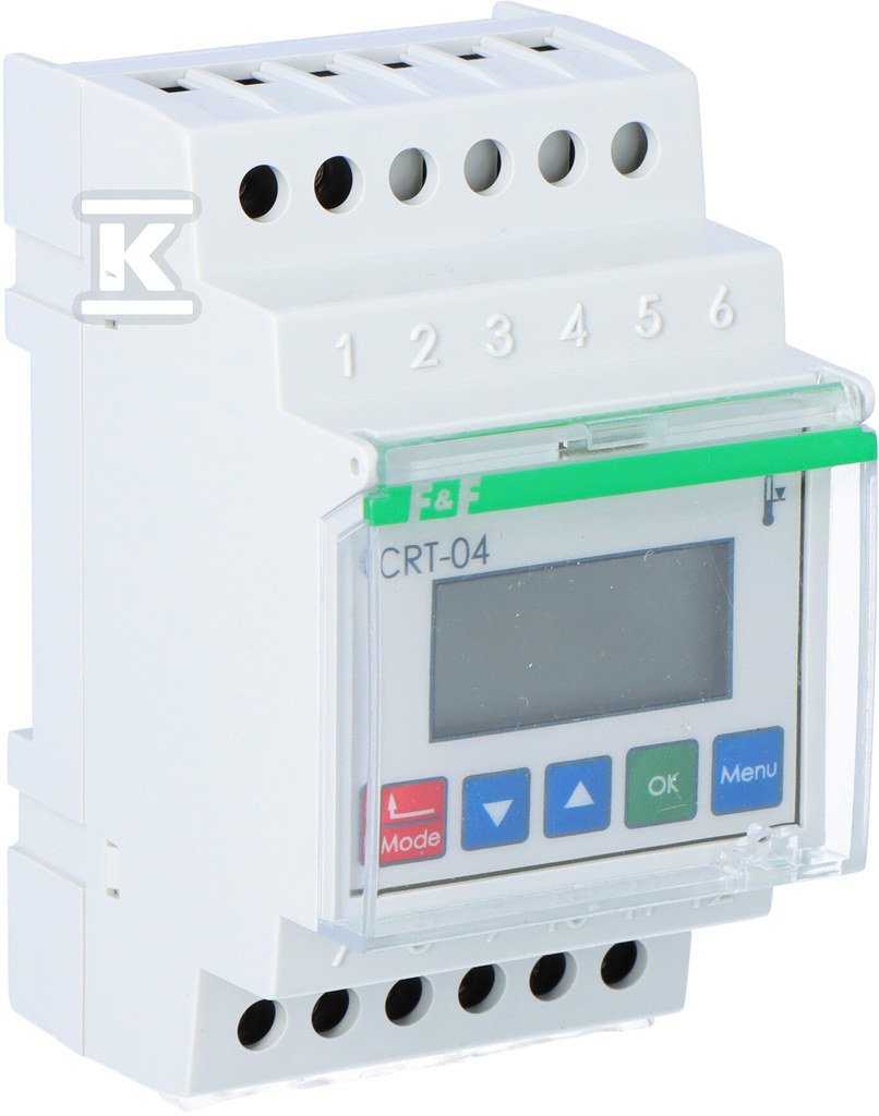 Cyfrowy regulator temperatury CRT-04, zakres regulacji 0-60° C, z sondą w komplecie, I=16A, 3 moduły - obrazek 1
