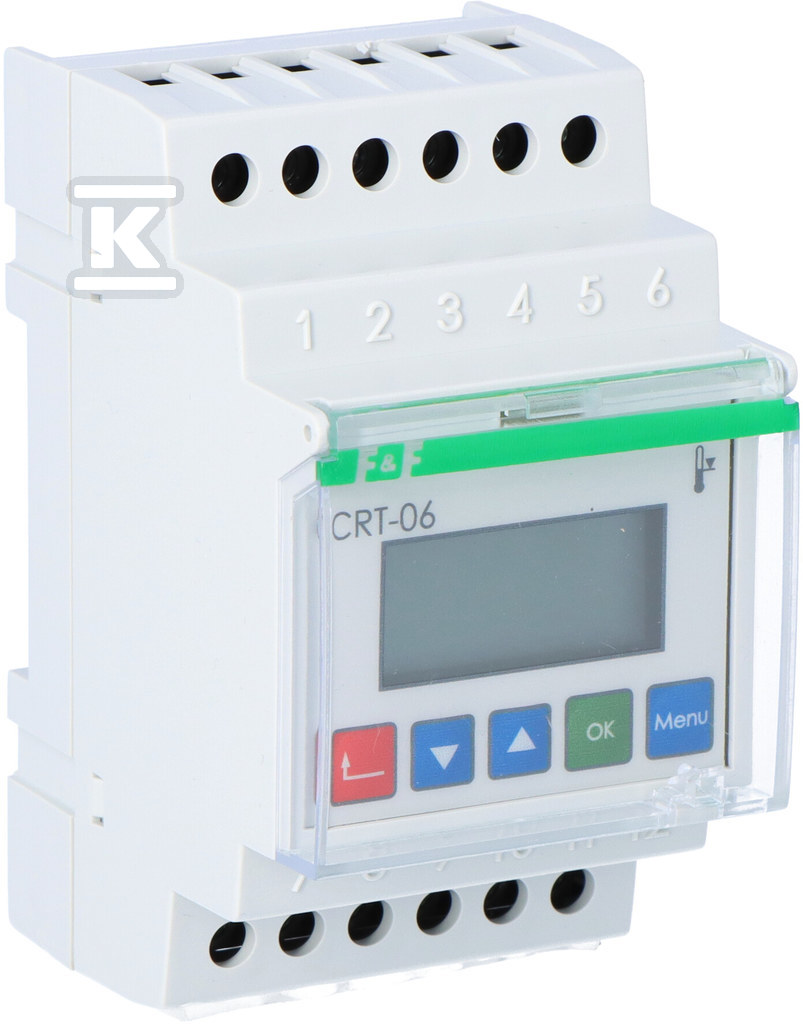 Cyfrowy regulator temperatury CRT-06 (bez sond), zakres reg. -100-400° C, I=16A, 3 moduły