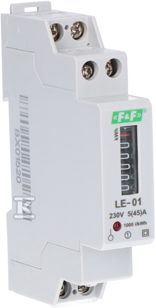 Licznik energii elektrycznej LE-01 - jednofazowy, bębnowy, kl.1, 5(45)A - obrazek 1