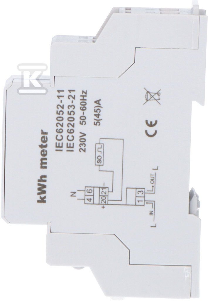 Licznik energii elektrycznej LE-01 - jednofazowy, bębnowy, kl.1, 5(45)A - obrazek 2