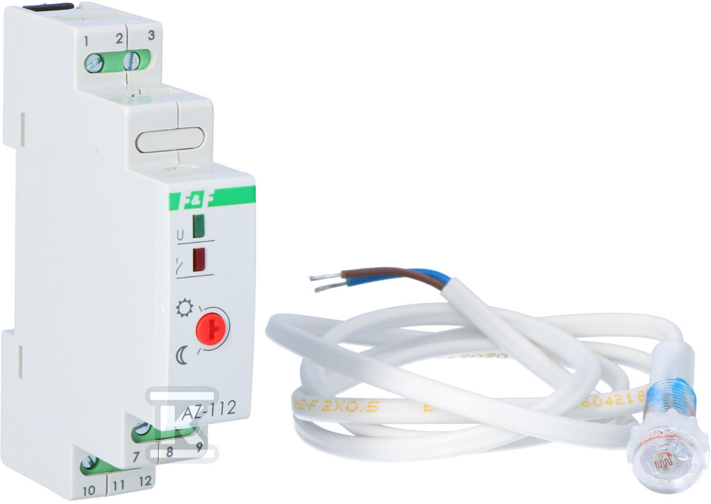 Automat zmierzchowy AZ-112 I=16A, zewnętrzna sonda hermetyczna fi 10, 1 moduł