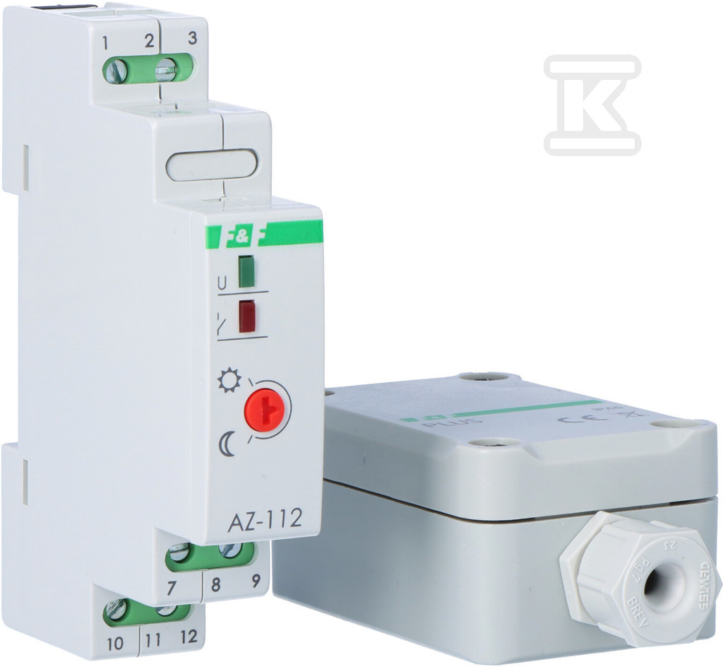 Automat zmierzchowy AZ-112 PLUS I=16A, zewnętrzna sonda hermetyczna PLUS, 1 moduł AZ-112-PLUS - obrazek 1
