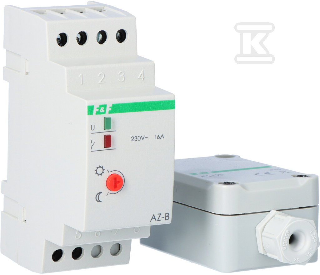 Automat zmierzchowy AZ-B PLUS I=16A, zewnętrzna sonda hermetyczna PLUS, 2 moduły AZ-B-PLUS - obrazek 1
