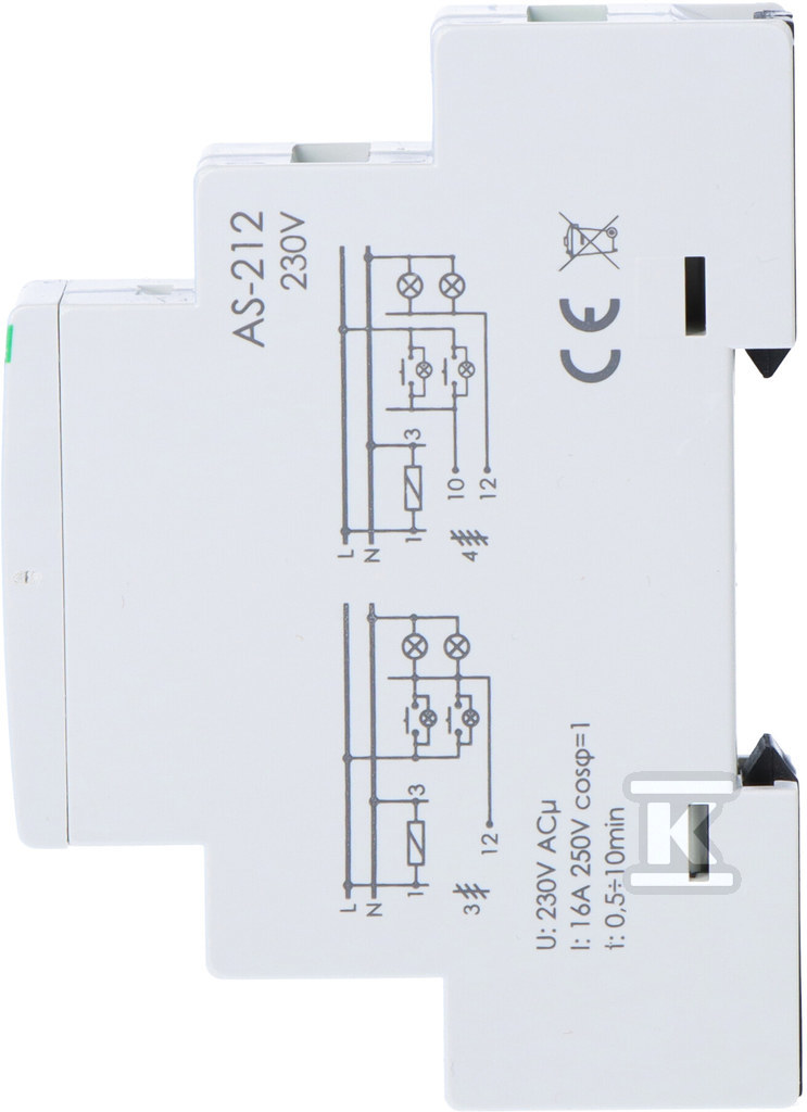 Automat schodowy AS-212 Un=230V, I=16A, 1 moduł - obrazek 2