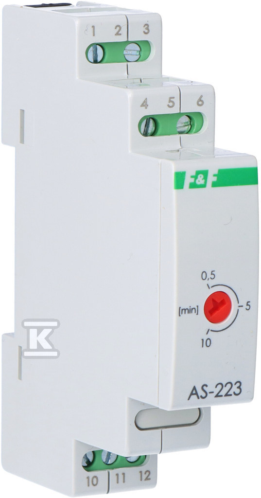 Automat schodowy AS-223 przeciwblokadą, Un=230V, I=16A, 1 moduł - obrazek 1