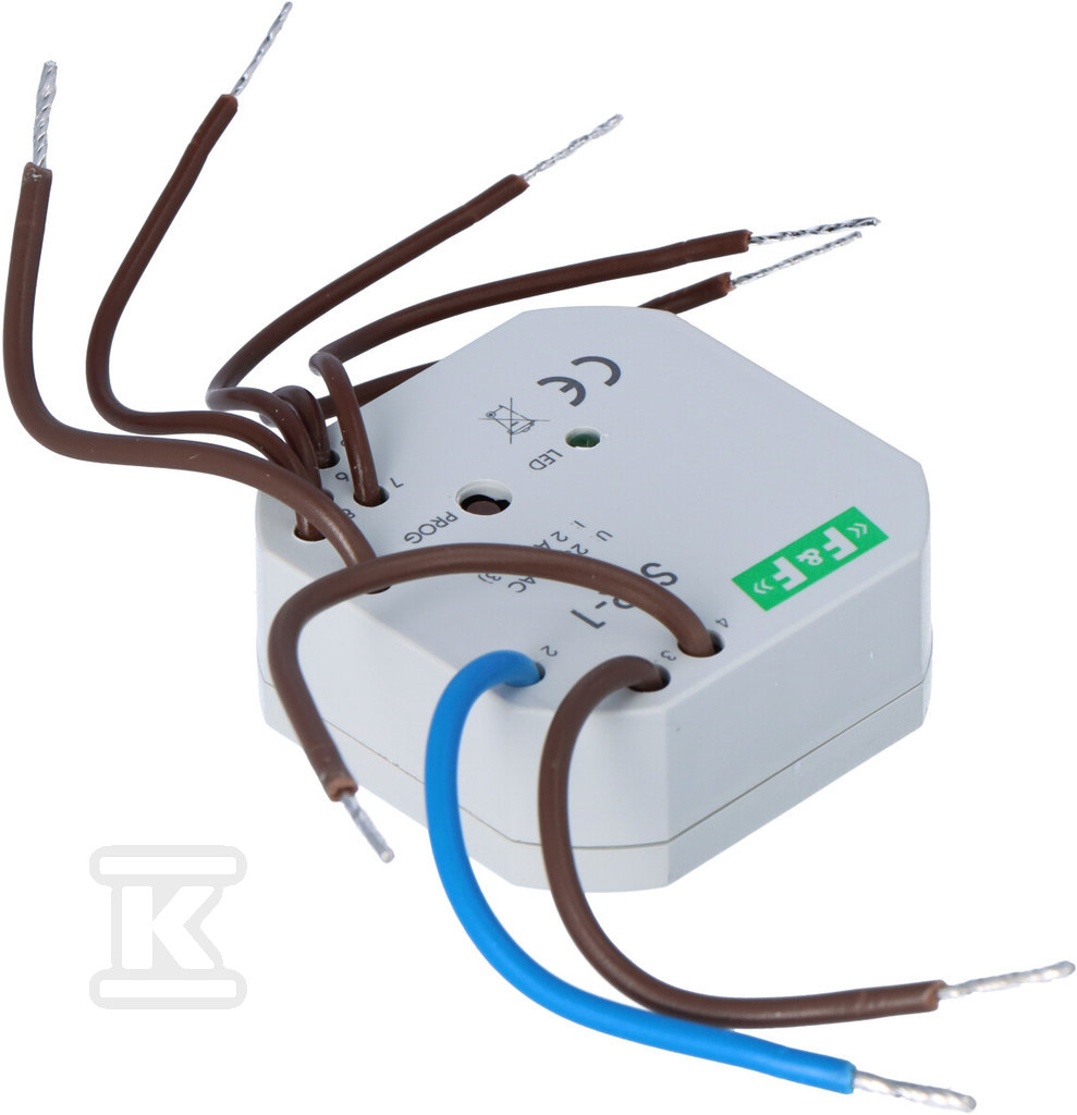 Sterownik rolet STR-1 dwuprzyciskowy, Un=230V AC, 8A, montaż w puszce podtynkowej fi 60 - obrazek 2