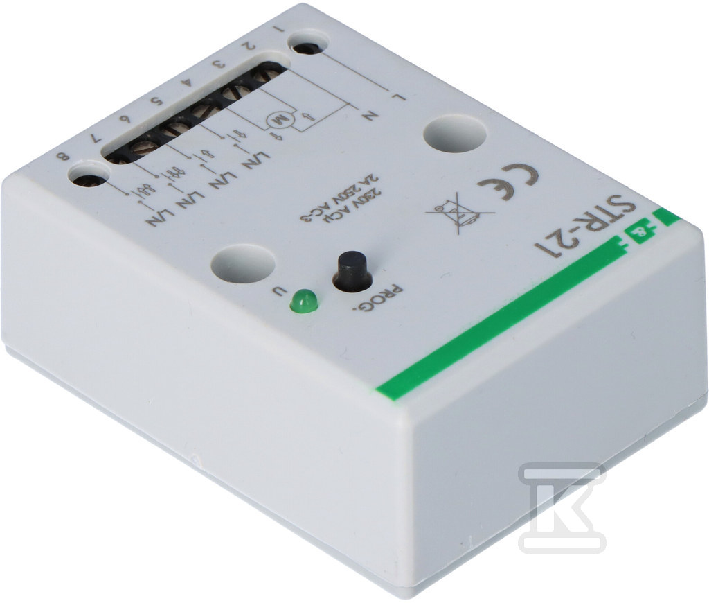 Sterownik rolet STR-21 dwuprzyciskowy, Un=230V AC, 8A, montaż natynkowy lub w kasecie rolety - obrazek 3