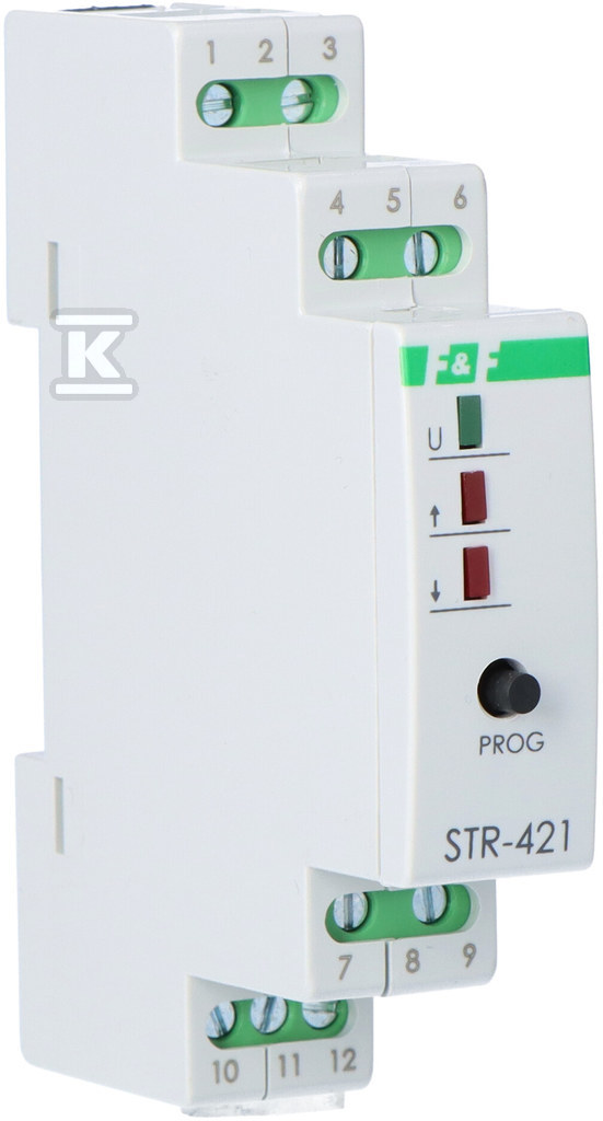 Sterownik rolet STR-421 dwuprzyciskowy, Un=230V AC, 8A, 1 moduł - obrazek 1
