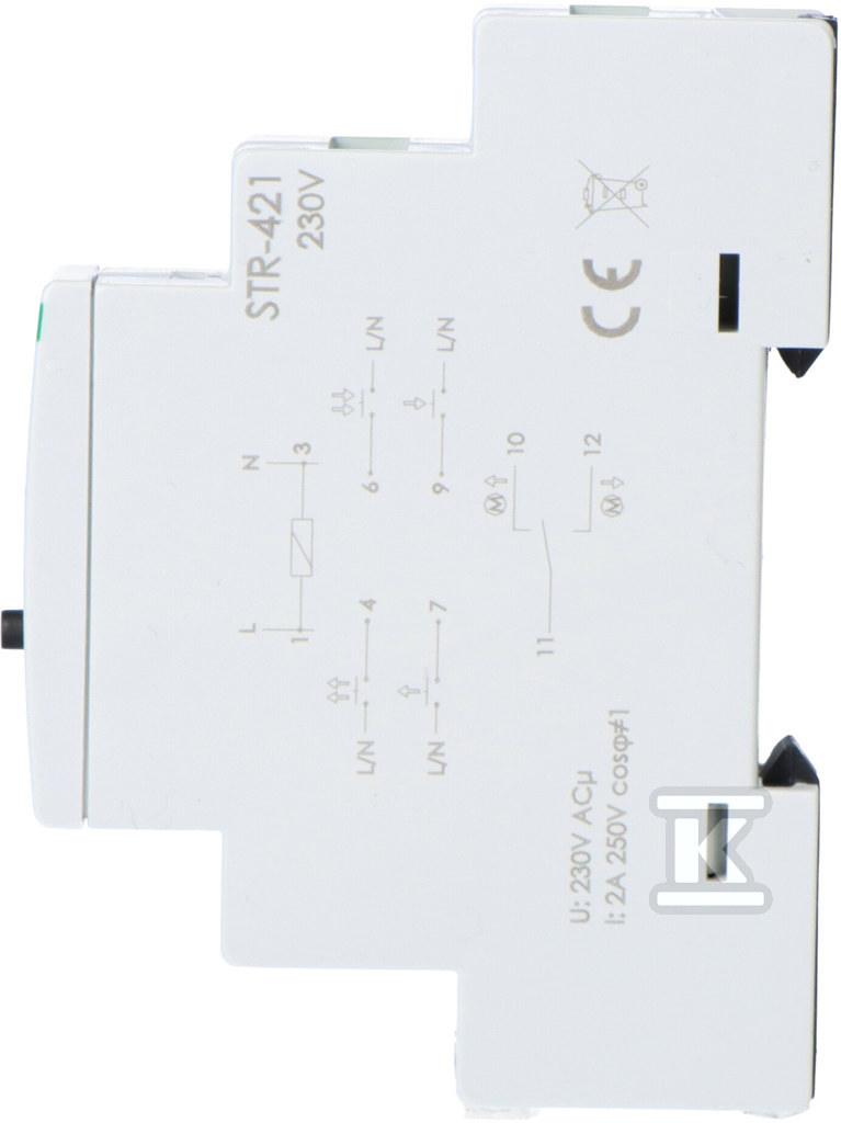 Sterownik rolet STR-421 dwuprzyciskowy, Un=230V AC, 8A, 1 moduł - obrazek 2