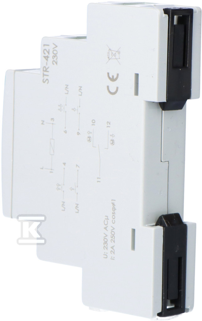 Sterownik rolet STR-421 dwuprzyciskowy, Un=230V AC, 8A, 1 moduł - obrazek 3